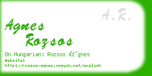 agnes rozsos business card